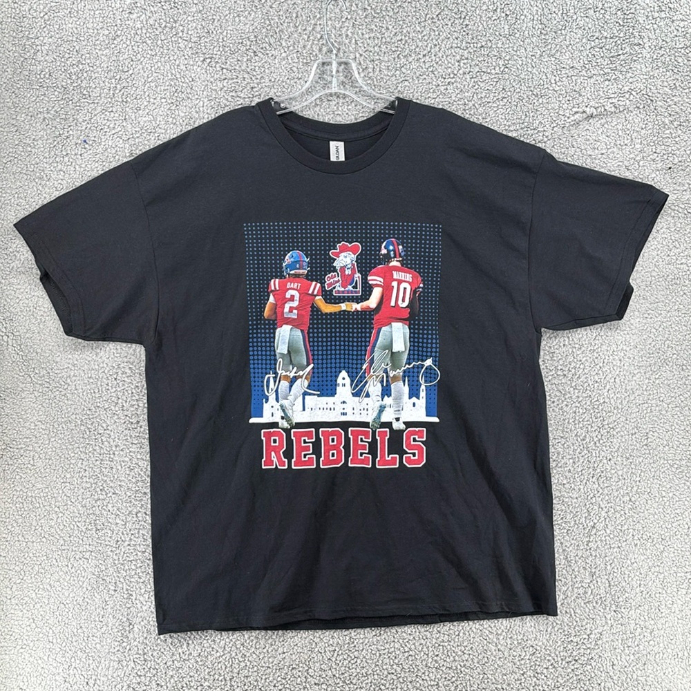 Gildan Ole Miss‎ Rebels Eli Manning Jackson Dart T-Shirt Men‘s Sz XXL
